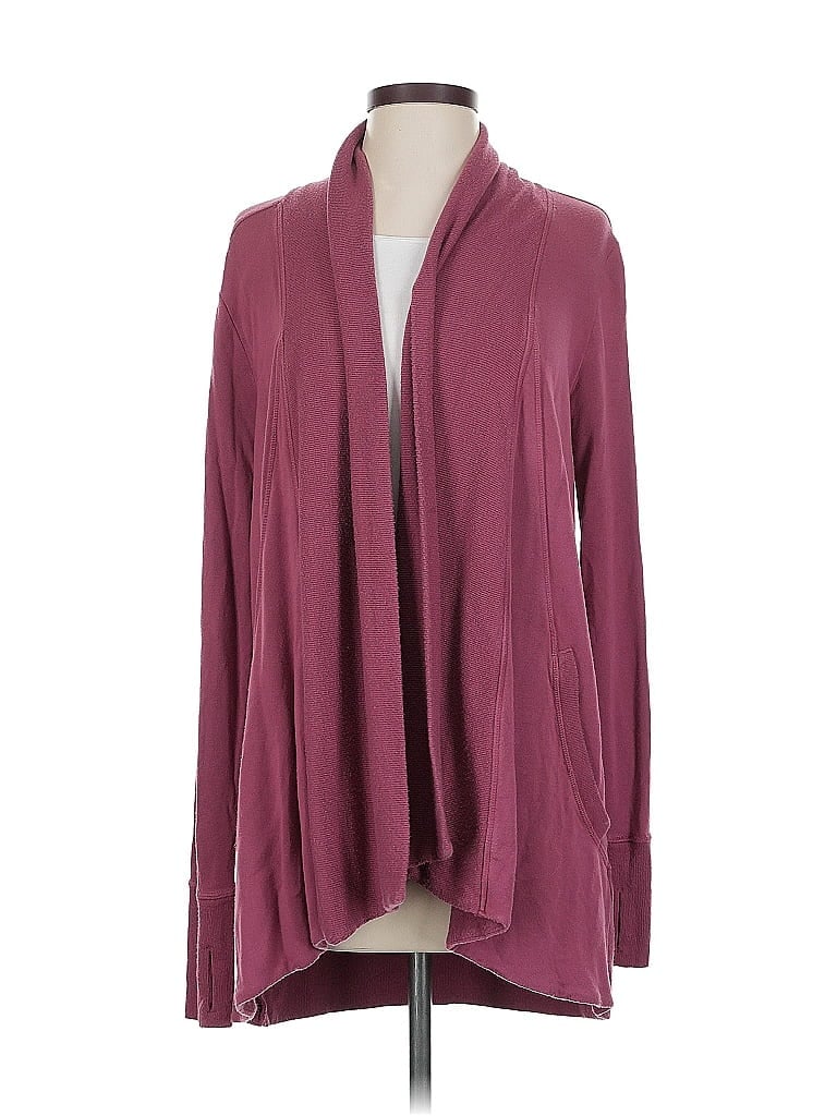 Pre-owned Athleta Cardigan Sweater In Burgundy