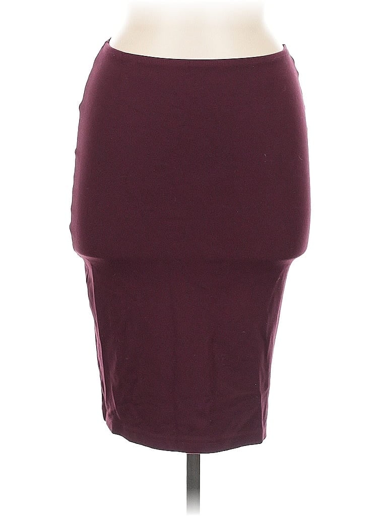 Pre-owned Unbranded Casual Skirt In Burgundy