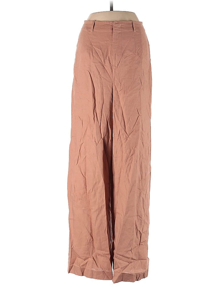 Pre-owned Open Edit Linen Pants In Brown