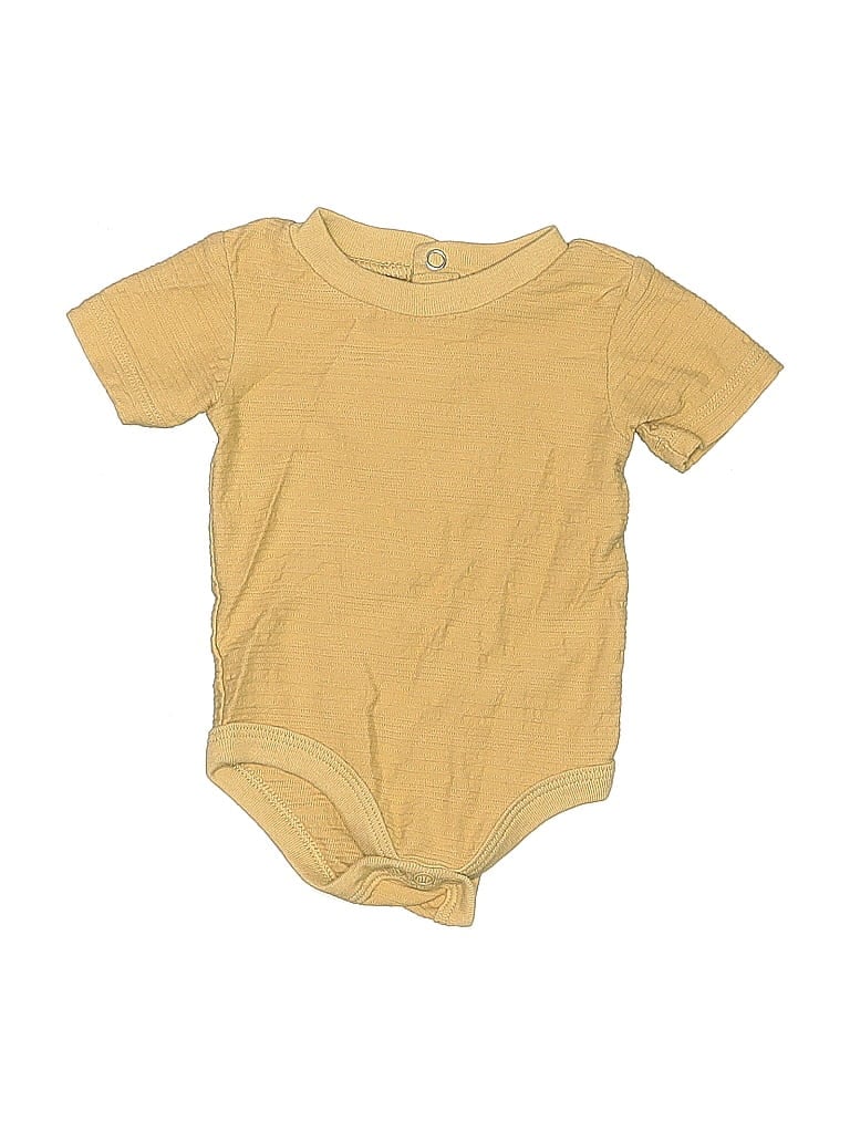 Pre-owned Little Lad Babies' Short Sleeve Onesie In Gold