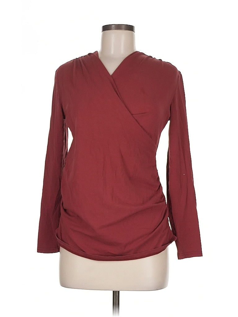 Pre-owned Shein Long Sleeve Blouse In Burgundy