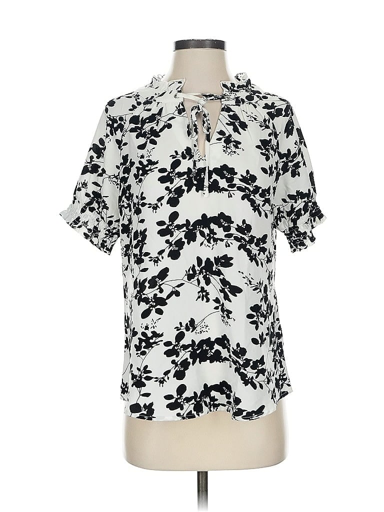 Allegra K Short Sleeve Blouse In White
