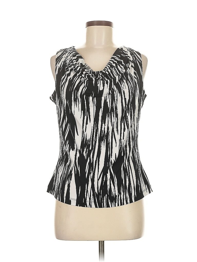 Pre-owned Calvin Klein Tank Top Black Halter Neckline Tops