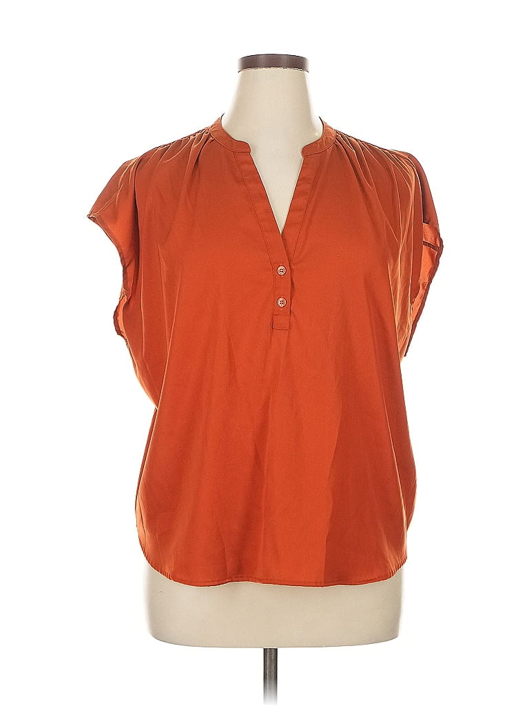 Pre-owned Banana Republic Factory Store Short Sleeve Blouse In Orange