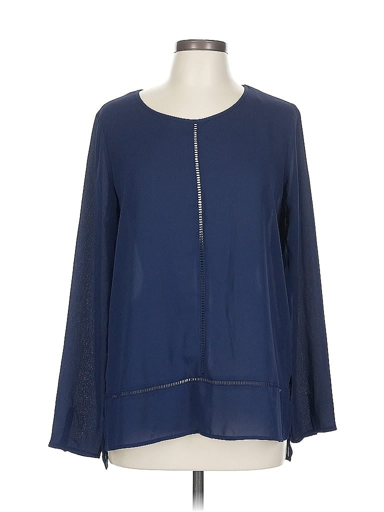 Pre-owned Pleione Long Sleeve Blouse In Blue
