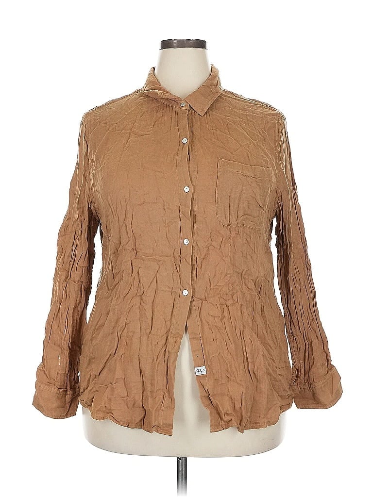 Pre-owned Rails Long Sleeve Button Down Shirt In Brown