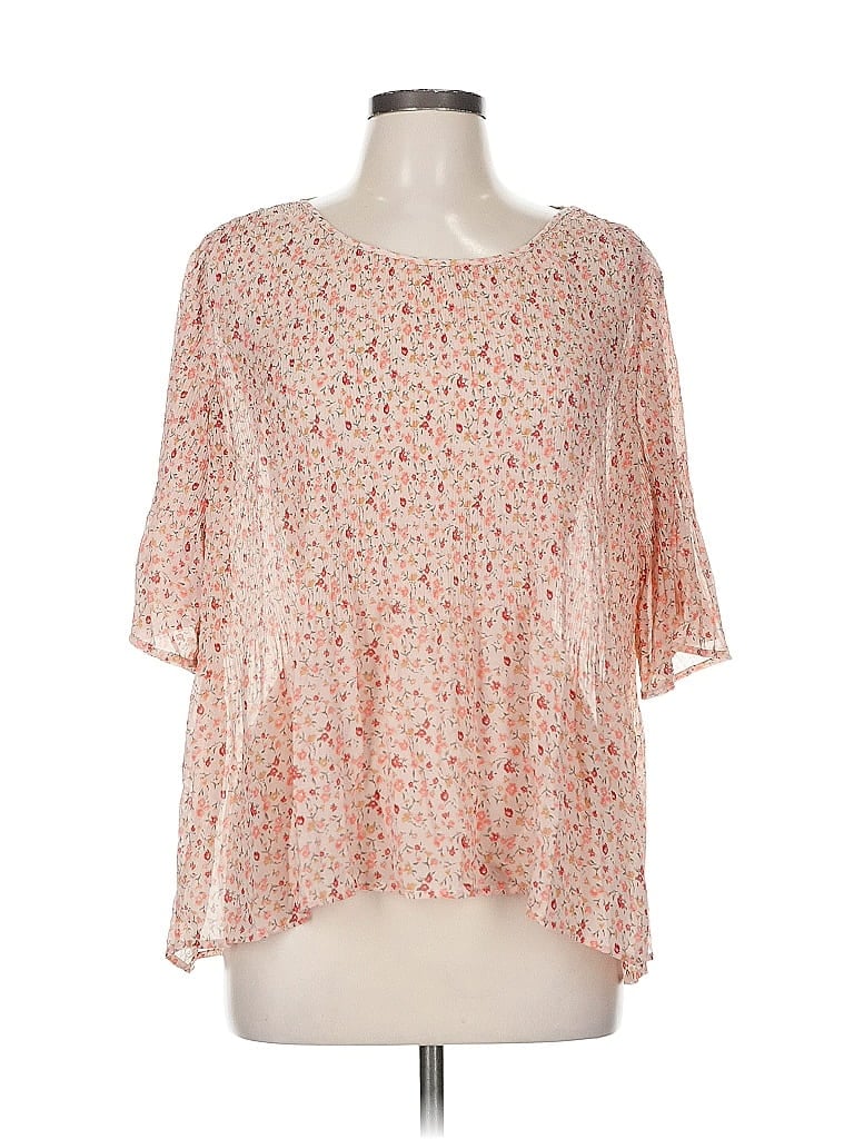 Pre-owned Pleione Short Sleeve Blouse In Pink