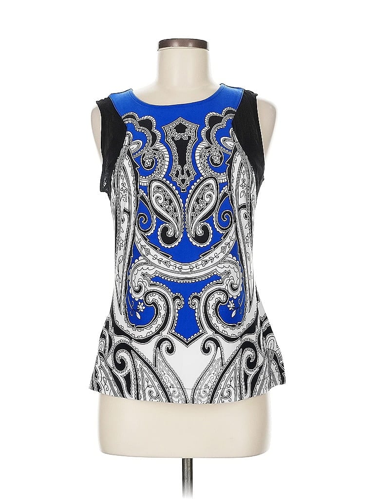 Pre-owned Inc International Concepts Sleeveless Blouse In Blue