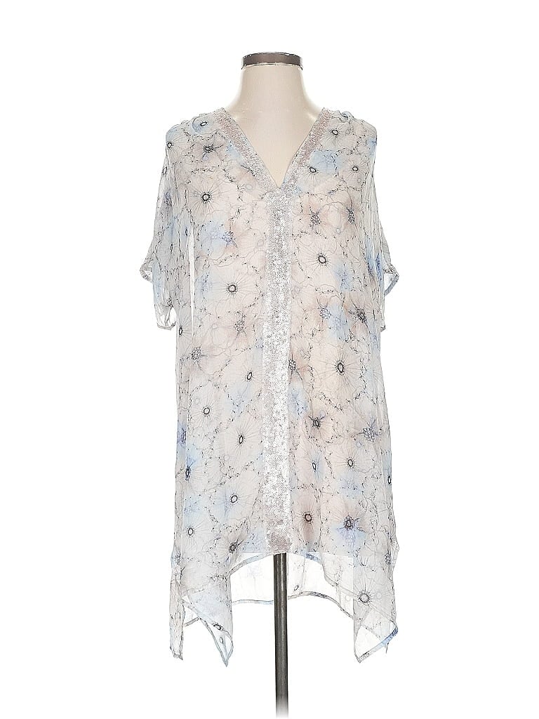 Pre-owned One September Short Sleeve Blouse In Silver