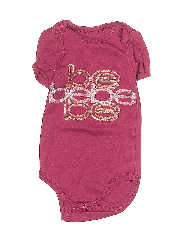 Pre-owned Bebe Babies' Short Sleeve Onesie In Burgundy