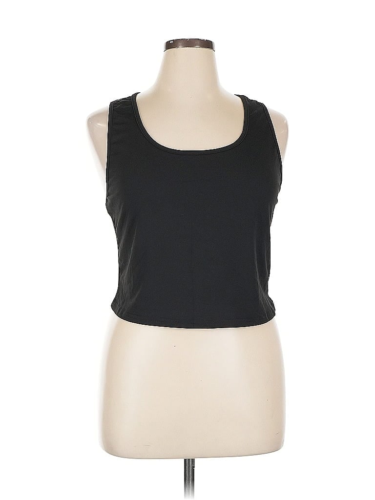 Pre-owned Shein Curve Tank Top Black Halter Neckline Tops