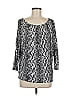 MICHAEL Michael Kors Silver 3/4 Sleeve Top Size M - photo 1