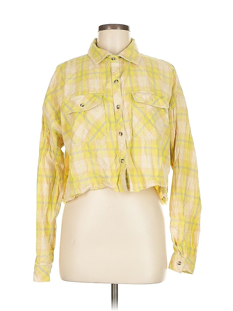 Pre-owned Wild Fable Long Sleeve Button Down Shirt In Yellow