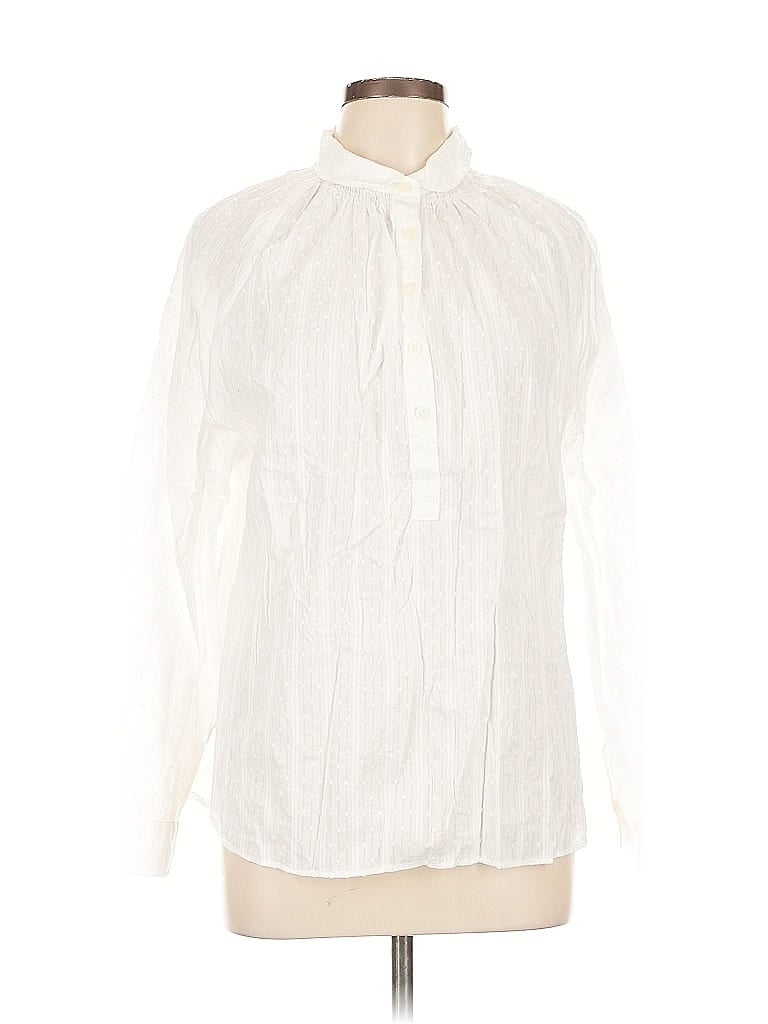 Pre-owned Ann Taylor Loft 3/4 Sleeve Blouse In White