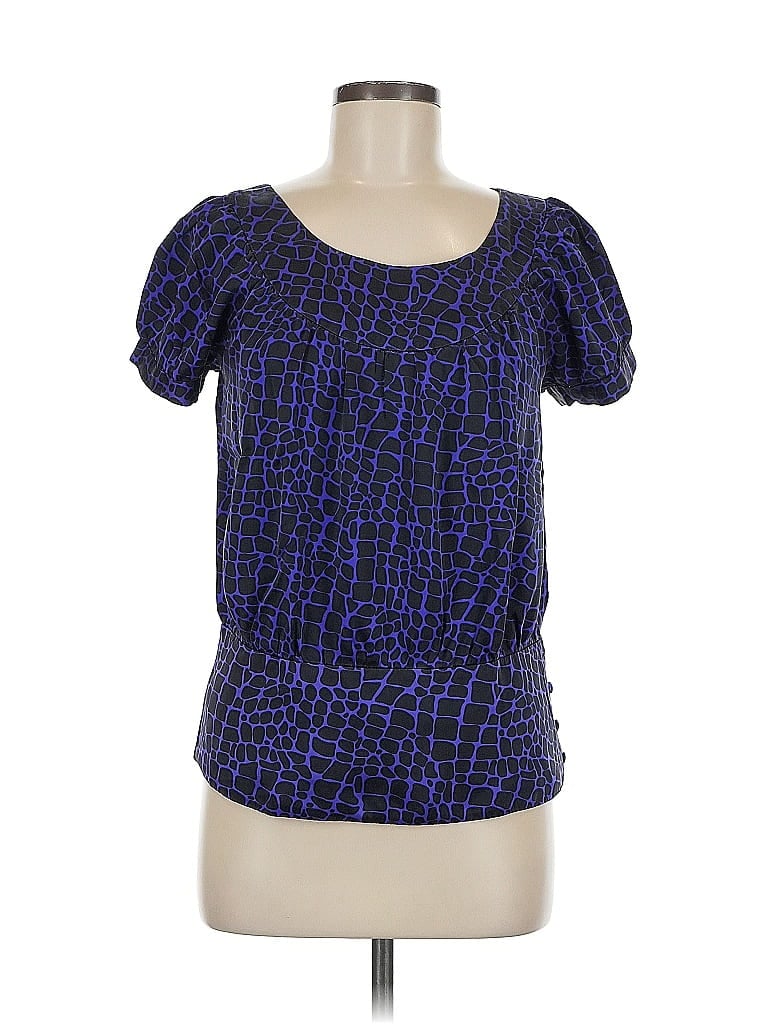 Pre-owned Inc International Concepts Short Sleeve Top Blue Scoop Neck Tops