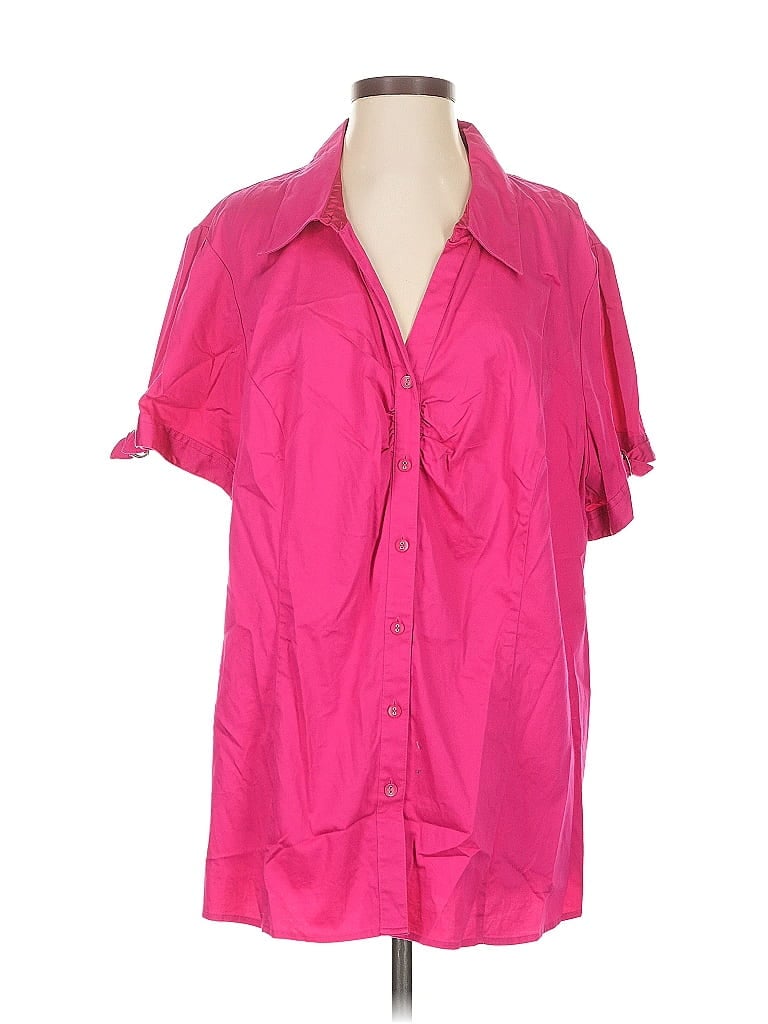 LANE BRYANT Pre-owned Short Sleeve Blouse In Pink
