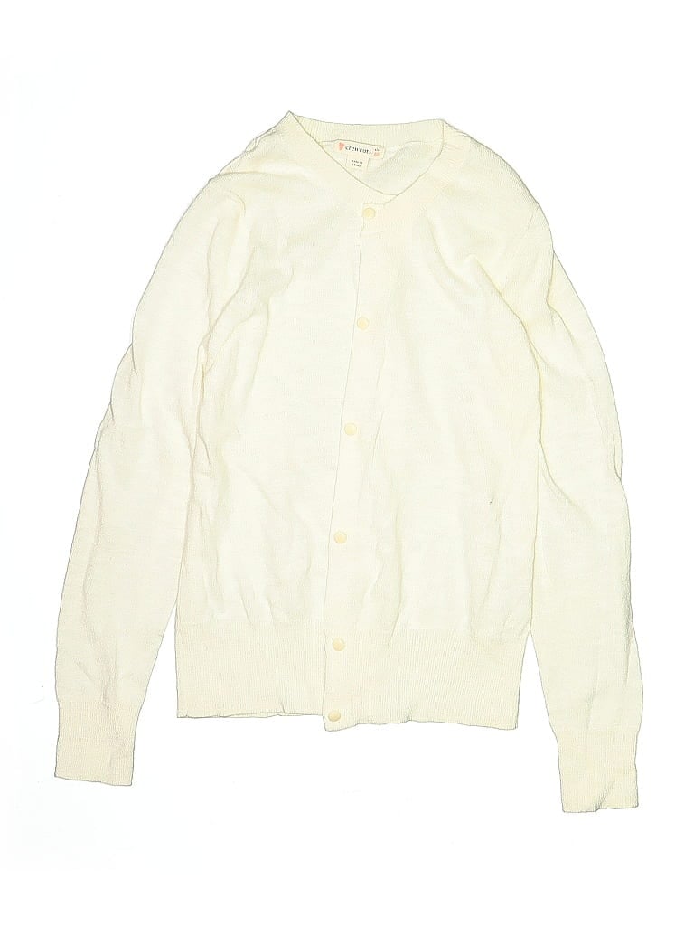 Pre-owned Crewcuts Kids' Cardigan Sweater In White