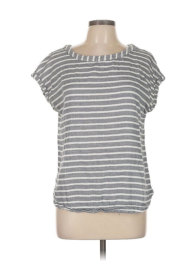 Pre-owned Merona Short Sleeve Top Gray Boatneck Tops
