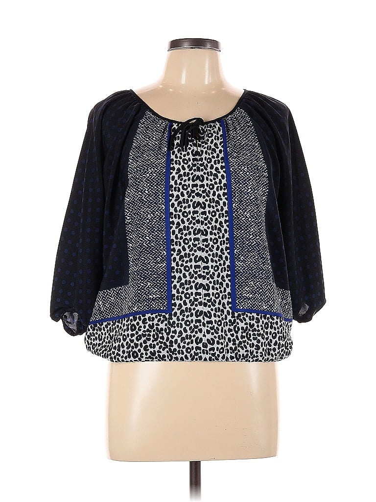 Pre-owned Express 3/4 Sleeve Blouse In Blue