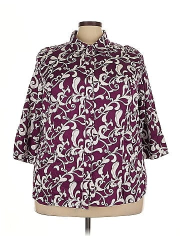 Lane Bryant Outlet 3/4 Sleeve Button-Down Shirt (view 1)