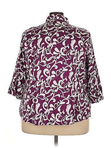 Lane Bryant Outlet 3/4 Sleeve Button-Down Shirt (view 2)