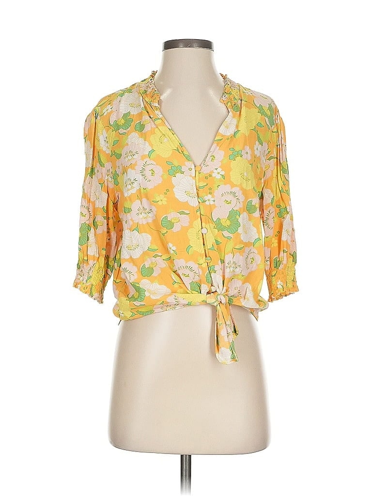 Pre-owned Sanctuary 3/4 Sleeve Blouse In Yellow