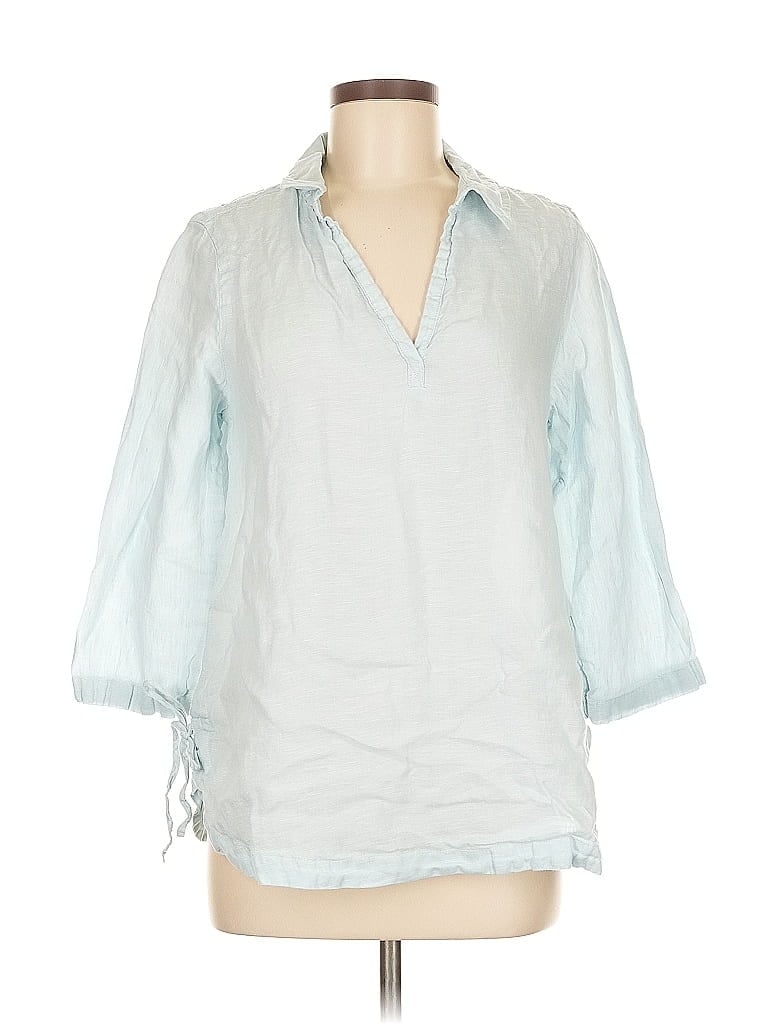 Click to view more detailed imagery on our partner's website Pre-owned Isaac Mizrahi 3/4 Sleeve Blouse In Blue