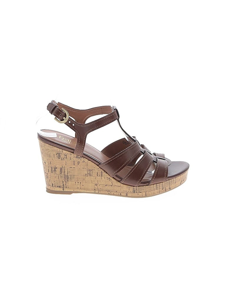 Pre-owned Franco Sarto Wedges In Brown