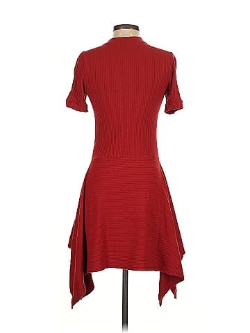 Susana Monaco Red Ribbed Dress (view 2)
