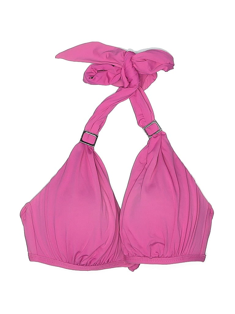 Click to view more detailed imagery on our partner's website Pre-owned Kenneth Cole New York Swimsuit Top Pink Solid Pattern Swimwear