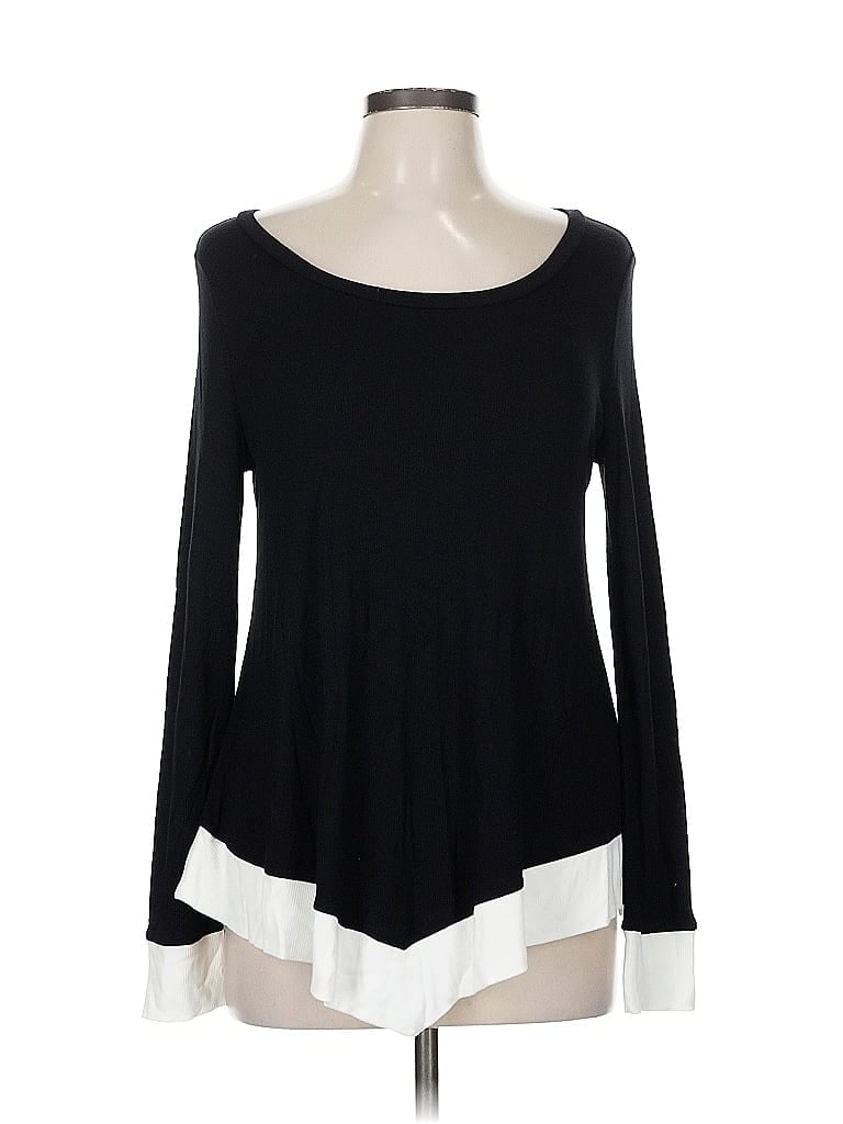 Pre-owned Inc International Concepts Long Sleeve T-shirt In Black