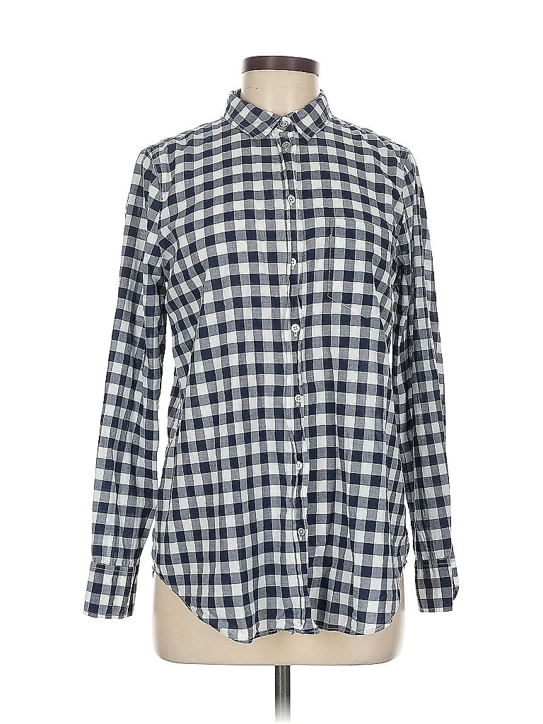 Pre-owned J.crew Factory Store Long Sleeve Button Down Shirt In Blue