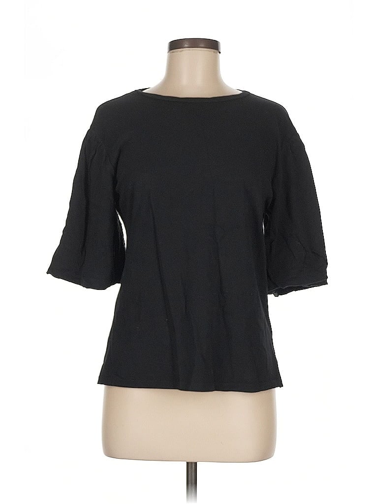 Nordstrom 100% Cotton Black 3/4 Sleeve Top Size M - photo 1
