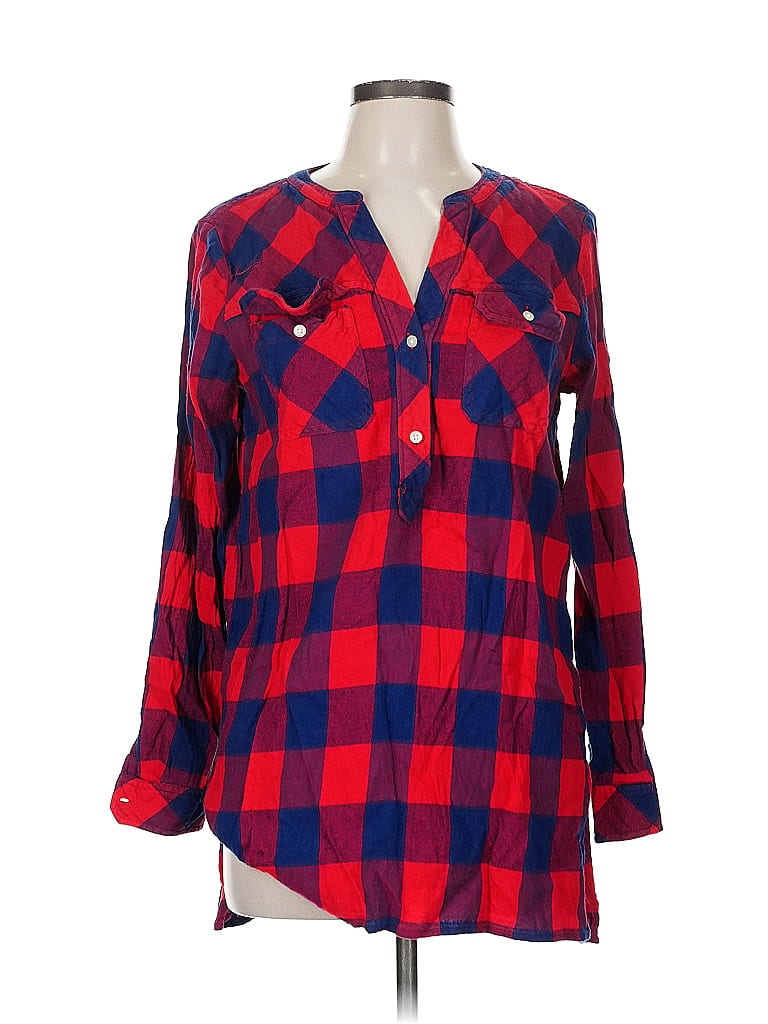 Pre-owned Gap Long Sleeve Button Down Shirt In Red