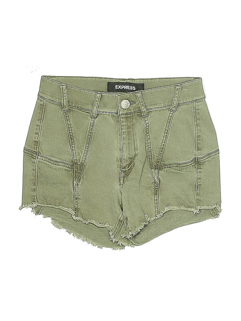Pre-owned Express Denim Shorts In Green