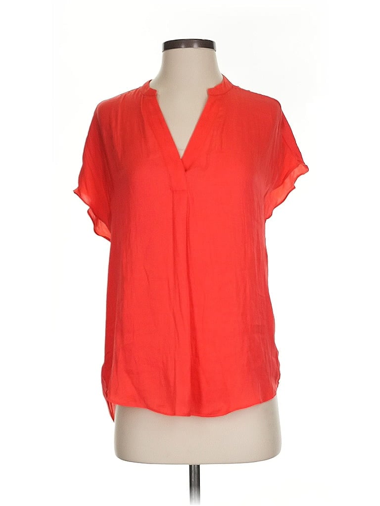 Pre-owned Rachel Rachel Roy Short Sleeve Blouse In Red