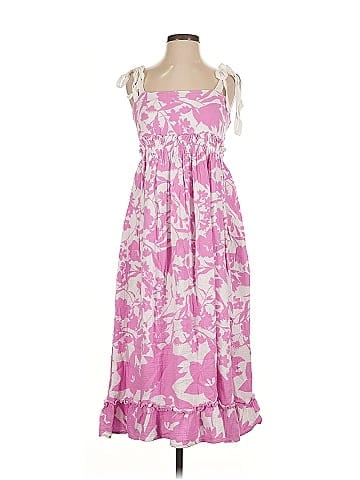 Peter Som Collective Pink Floral Midi Dress (view 1)