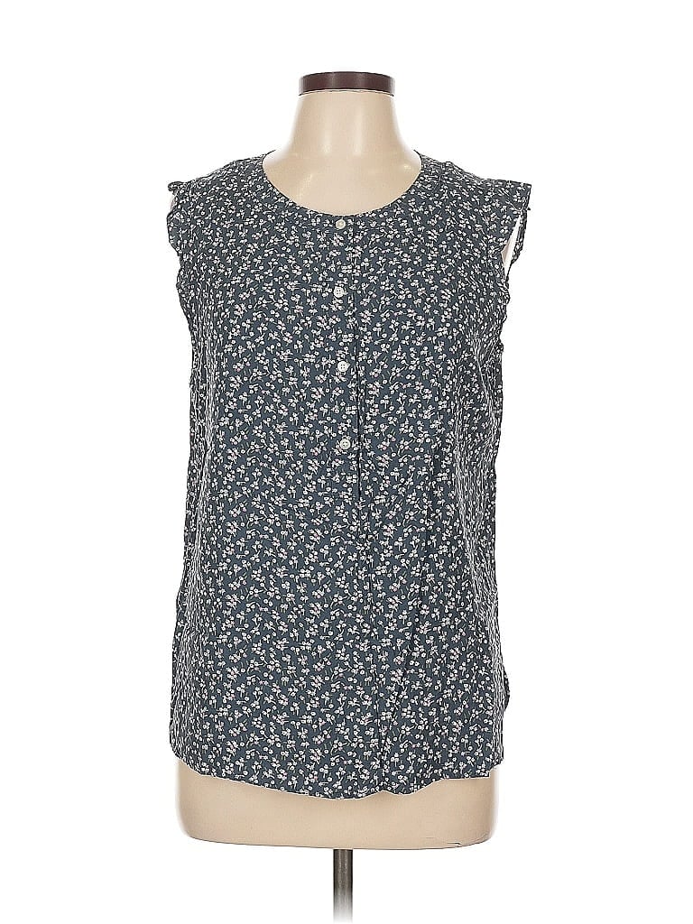 Pre-owned Ann Taylor Loft Outlet Sleeveless Blouse In Blue