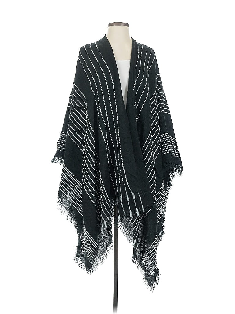 Pre-owned World Market Poncho In Black