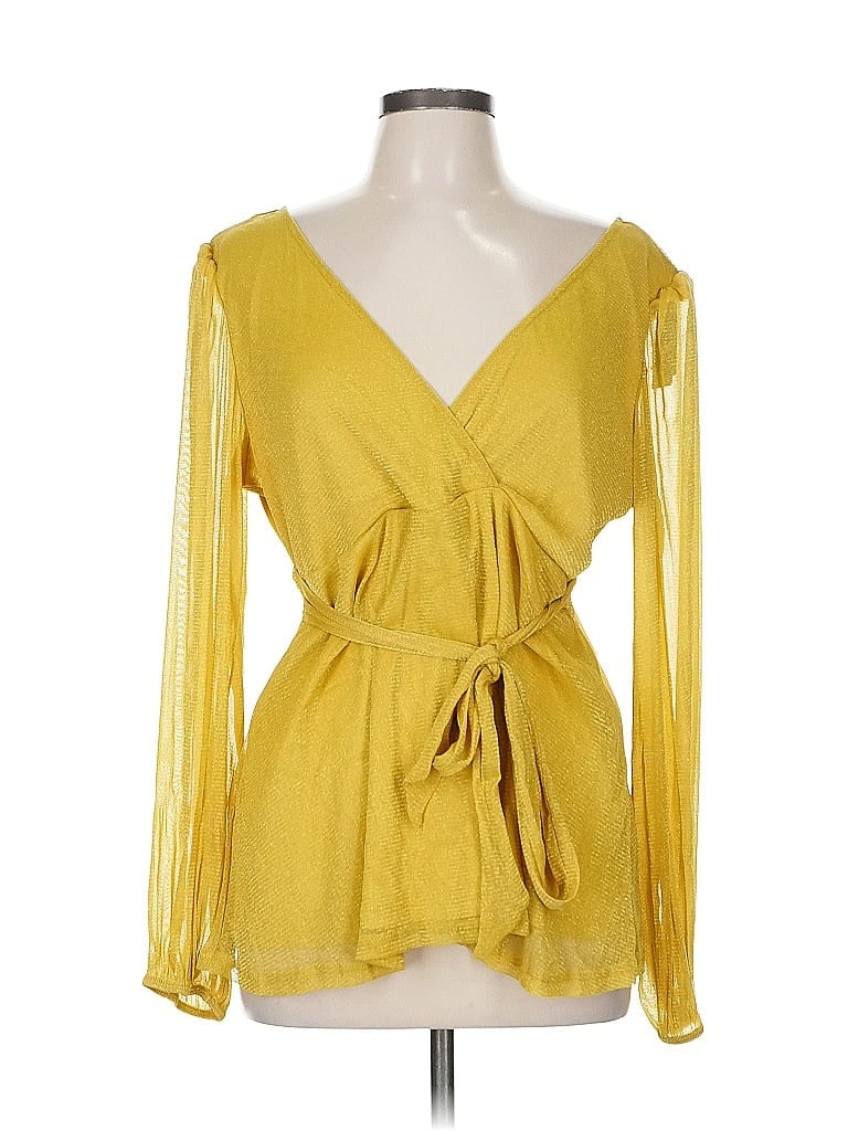 Torrid Long Sleeve Blouse In Yellow