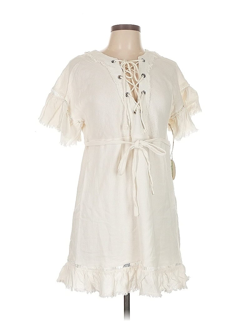 Pre-owned Hummingbird Casual Dress In White