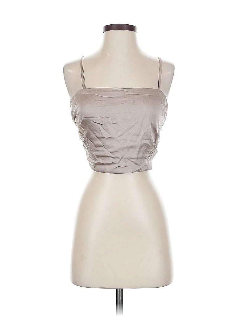 Pre-owned West Of Melrose Tube Top Silver Strapless Neckline Tops