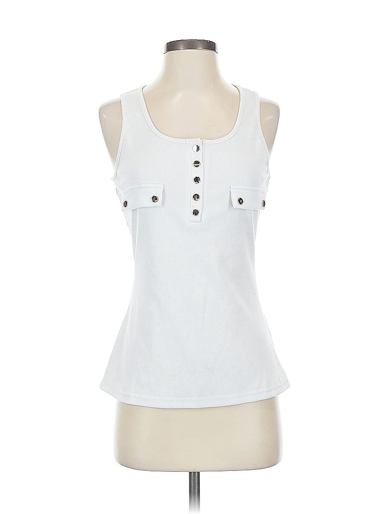 Pre-owned Unbranded Sleeveless Blouse In White