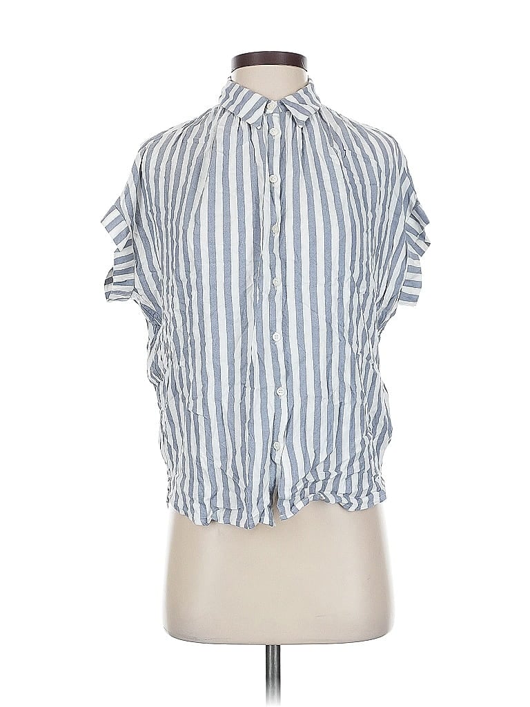 Click to view more detailed imagery on our partner's website Pre-owned Madewell Short Sleeve Blouse In Blue