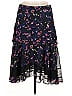 Jason Wu Collective 100% Polyester Floral Black Blue Printed Layer Skirt Size 6 - photo 1