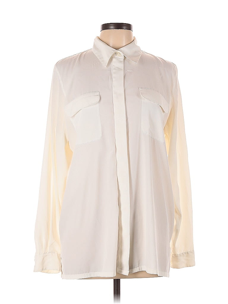 Pre-owned Apparenza Long Sleeve Blouse In White