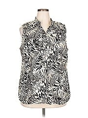 Cj Banks Sleeveless Button Down Shirt