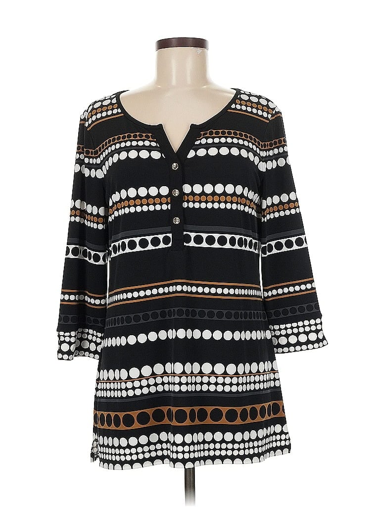 Click to view more detailed imagery on our partner's website Pre-owned Charter Club 3/4 Sleeve Blouse In Black