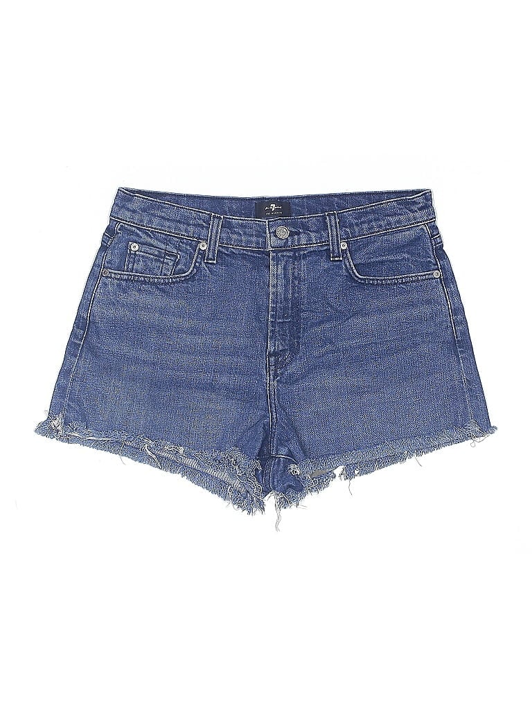 Pre-owned 7 For All Mankind Denim Shorts In Blue
