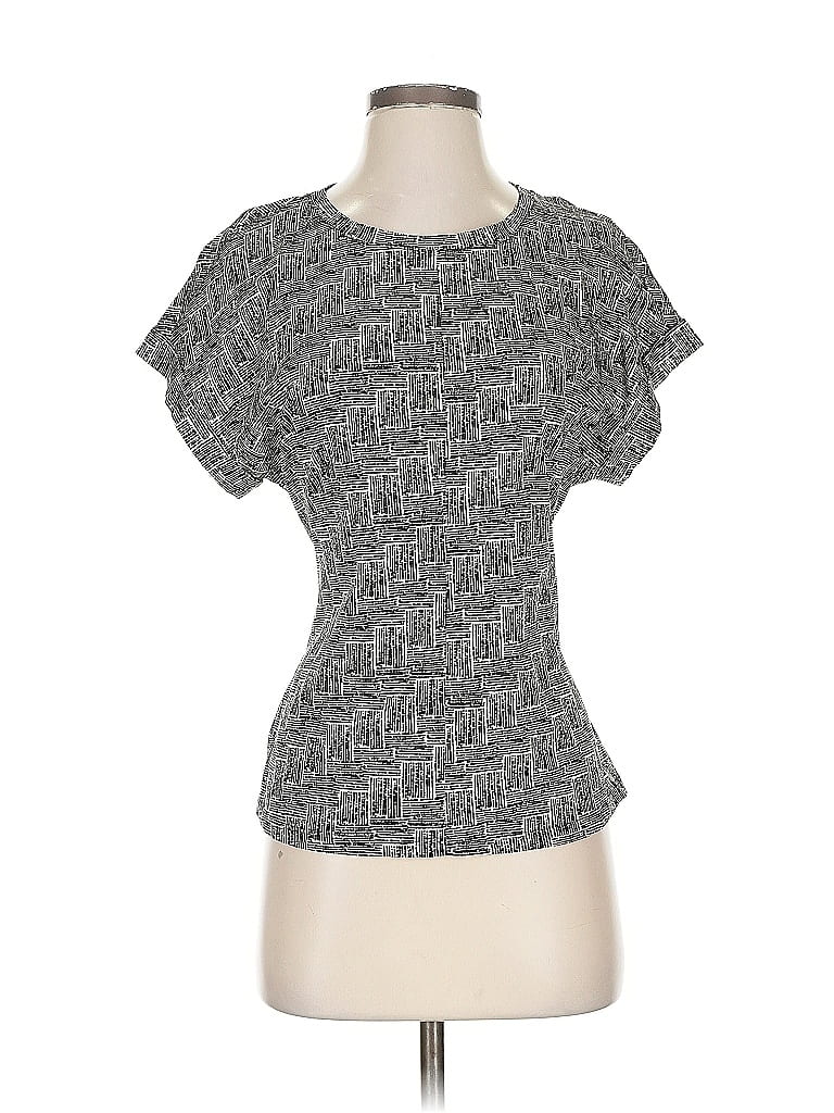 Pre-owned Tommy Bahama Short Sleeve Top Gray Keyhole Neckline Tops